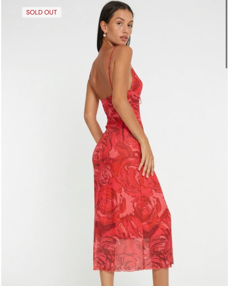 Rose Red Midi Dress - Image 3