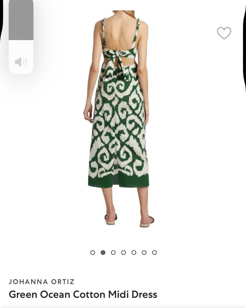 Johanna Ortiz Green Cotton Midi Dress - Image 4