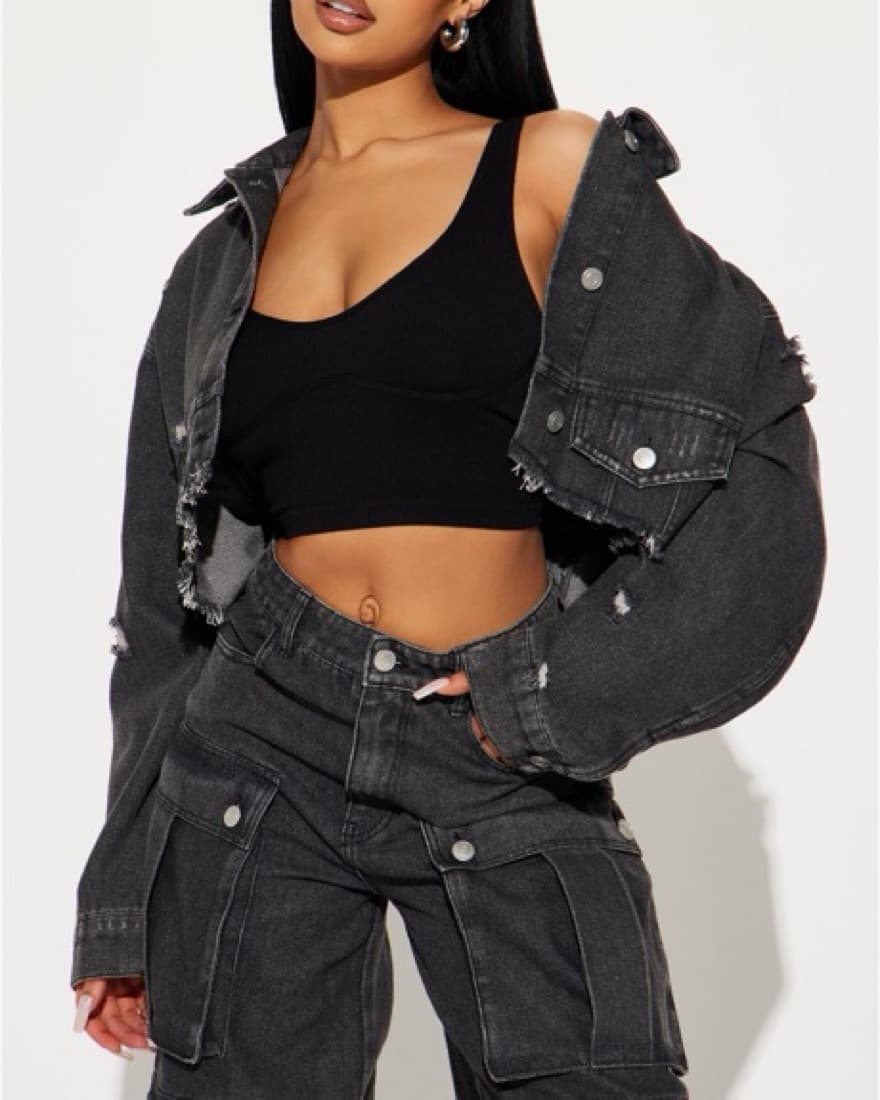Edgy Cargo Denim Set - Image 2