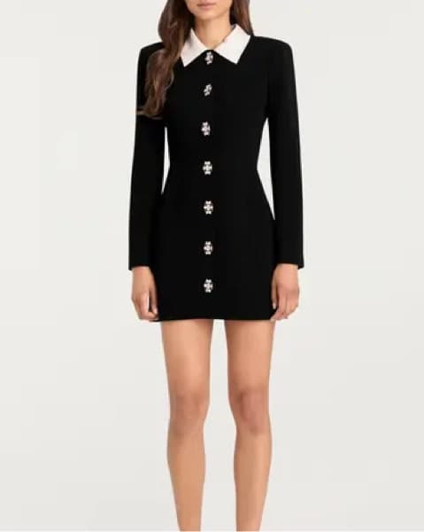 Cinq A Sept Sheryl Crystal Button Dress - Image 1