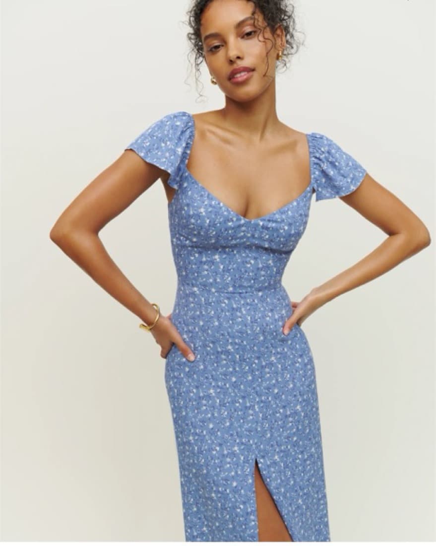 Reformation Blue Baxley Dress - Image 1