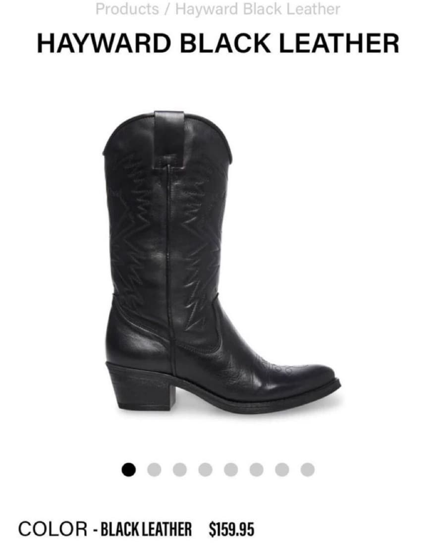 Black Steve Madden Cowboy Boots - Image 4