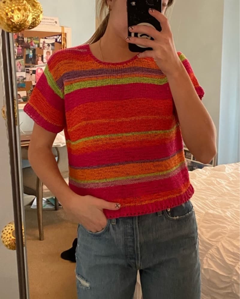 Vibrant Striped Knit Top - Image 2