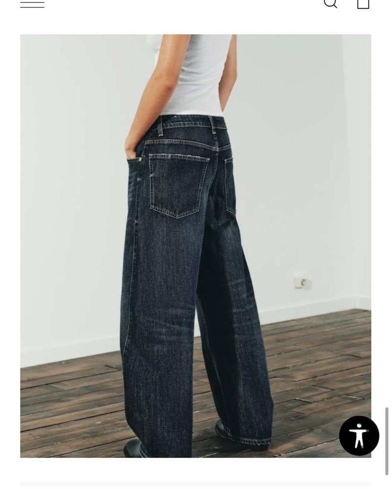 Zara Baloon Jeans Navy Blue - Image 4