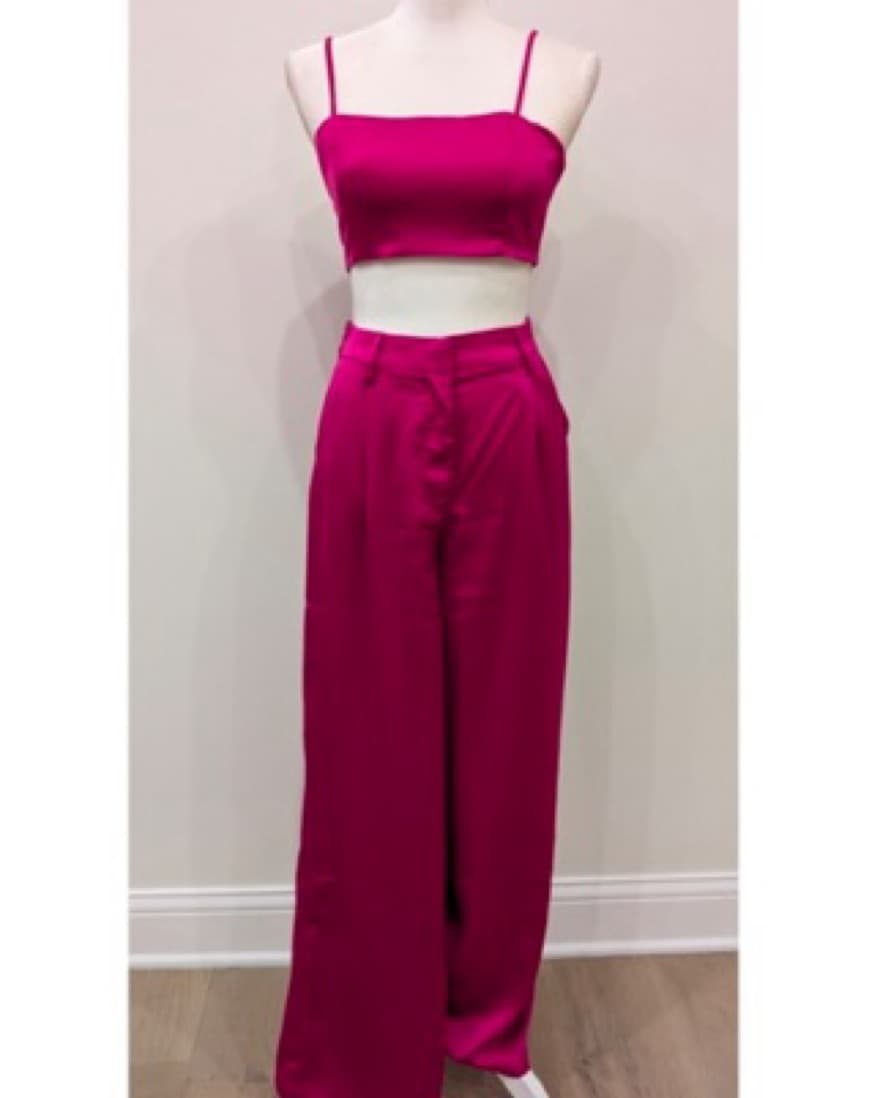 Satin Pink Two Piece  - Image 1