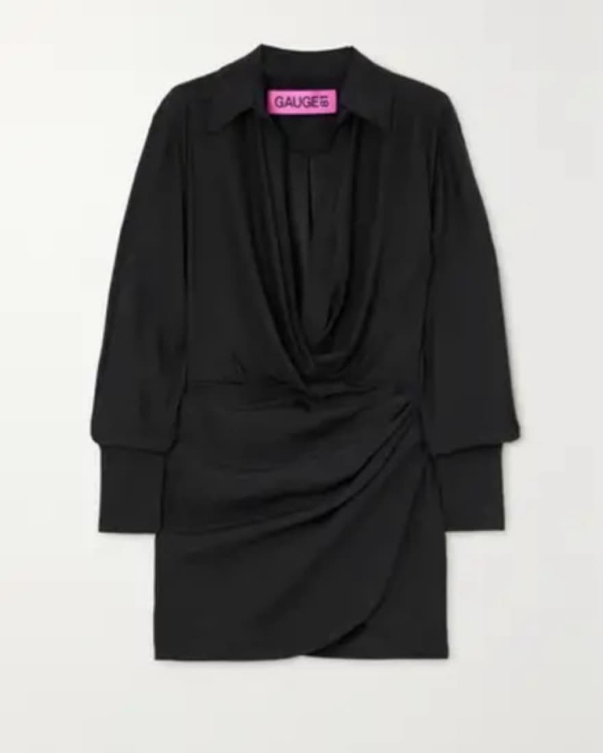 Gauge 81 Naha Black Silk Mini Dress  - Image 2
