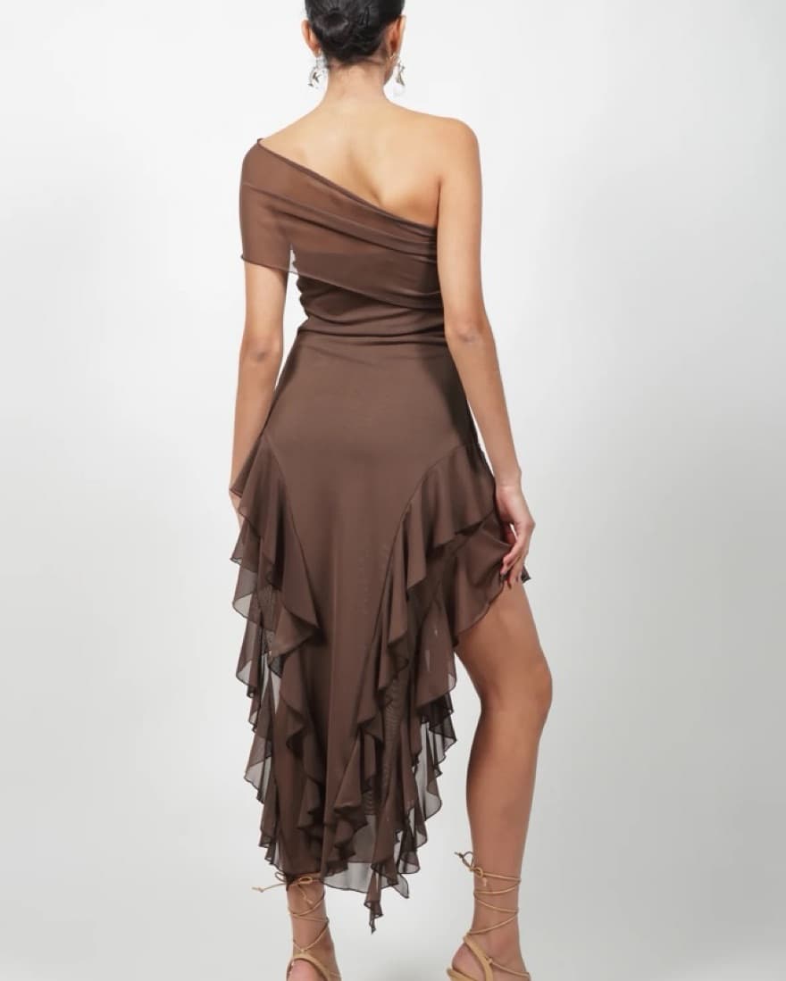 Ruffle Mesh Dress - Image 2