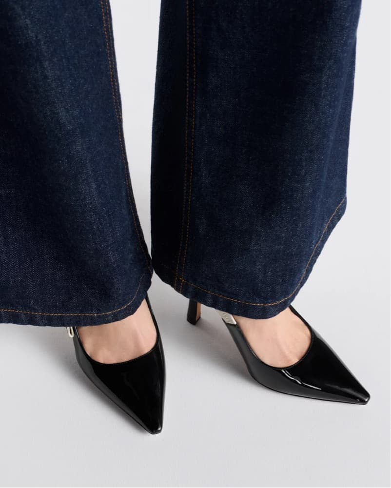 J’Adior Black Patent Leather Kitten Heel - Image 3