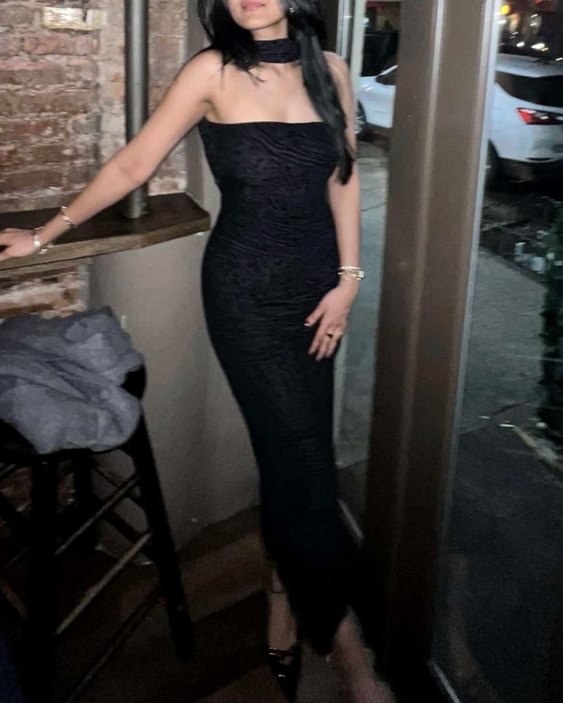 Revolve Black Midi Dress - Image 3