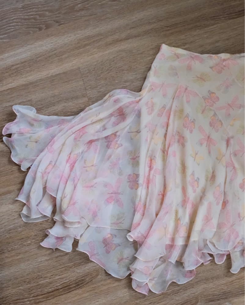 vintage maxstudio silk butterfly skirt - Image 2