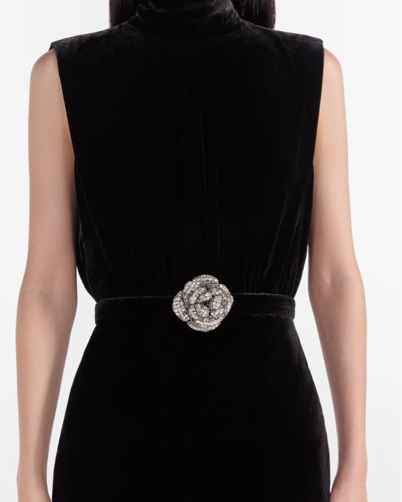 Saloni Velvet Fleur Dress - Image 5
