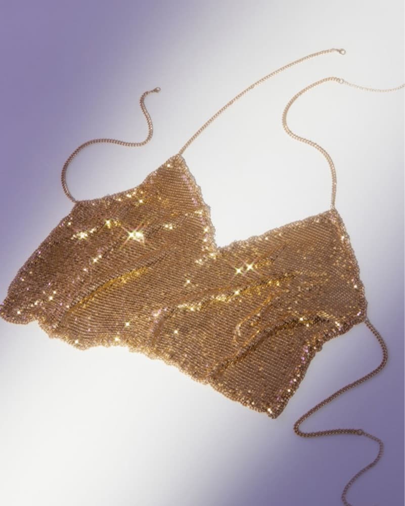 Gold Chain Mail Top  - Image 4