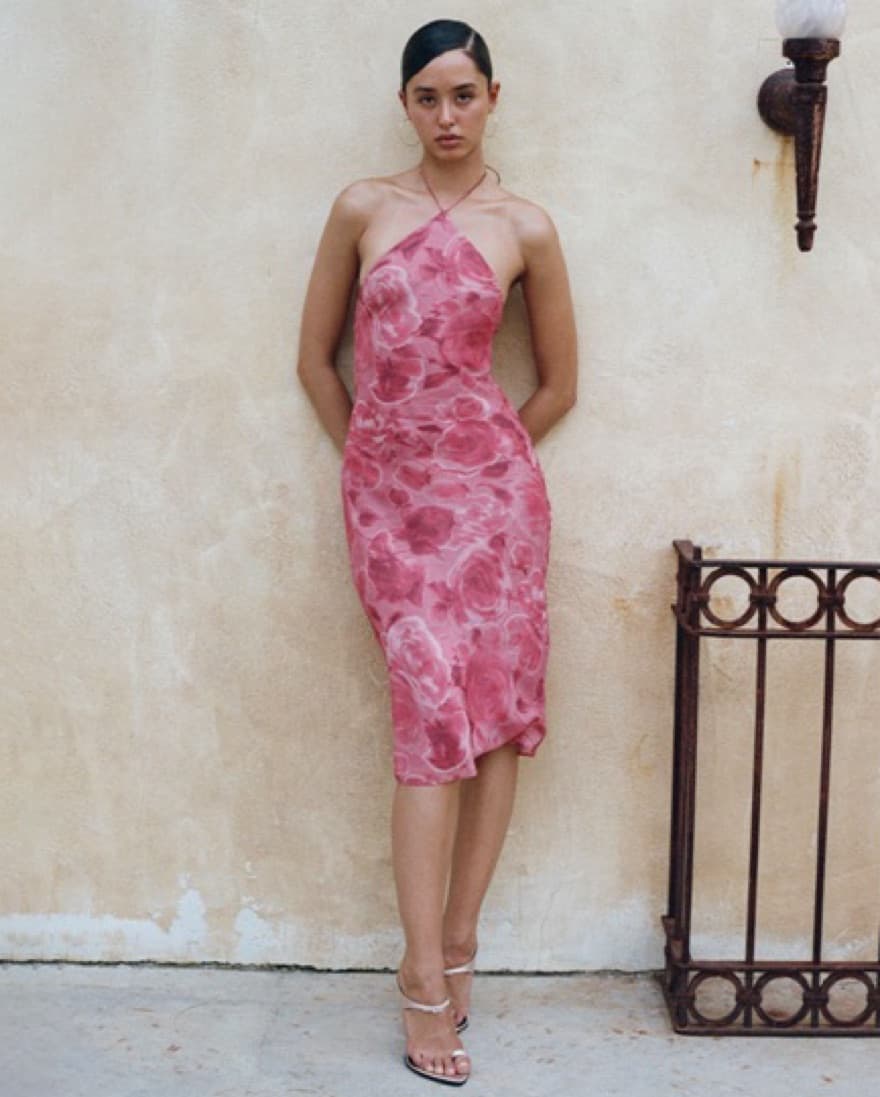 Realisation Pink Foral Midi Dress - Image 2