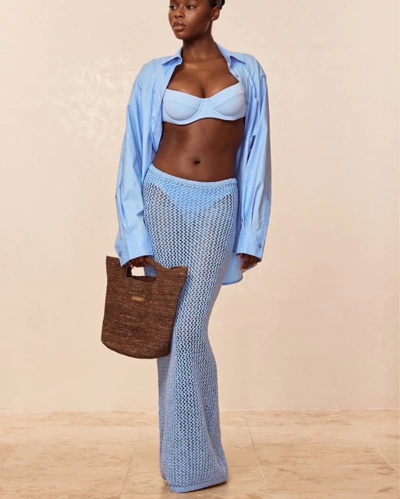  Monday swim Skirt Light Blue Crochet - Image 2