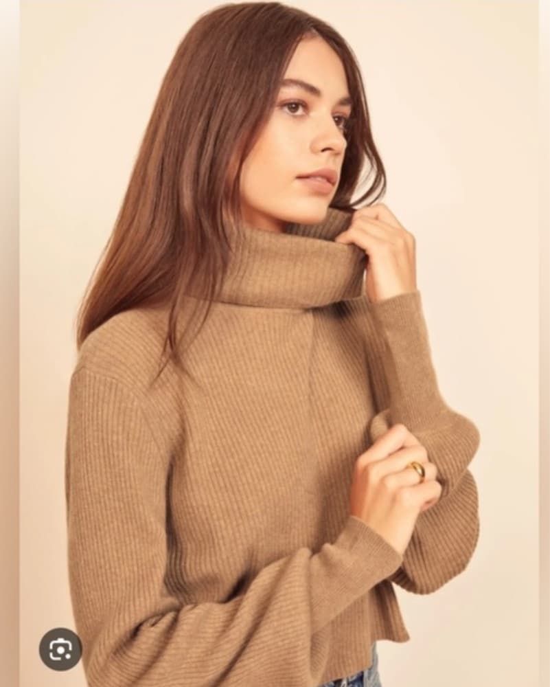 Reformation Louisa Camel Sweater Sz S - Image 1