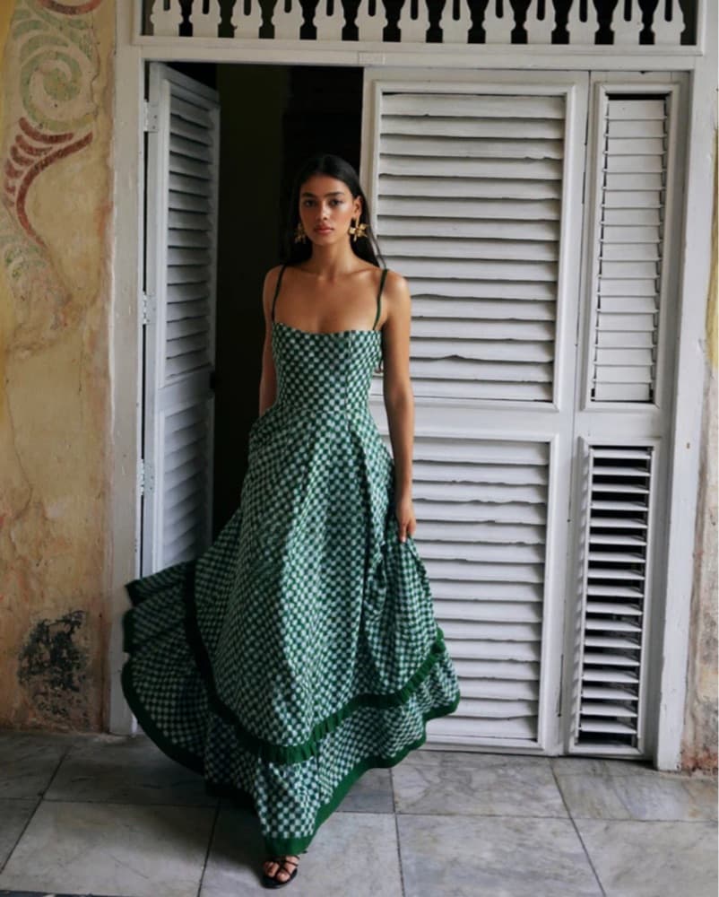 Chic Checkered Maxi Dress - Image 1