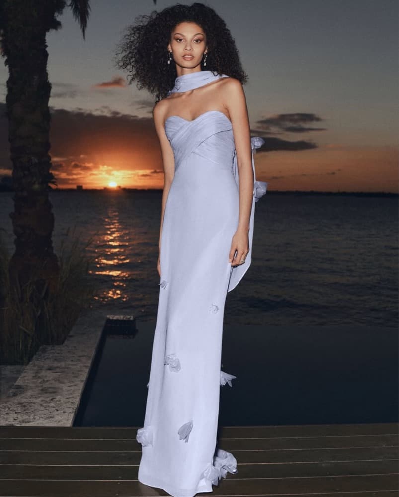 Self Portrait Georgette Blue Gown  - Image 1