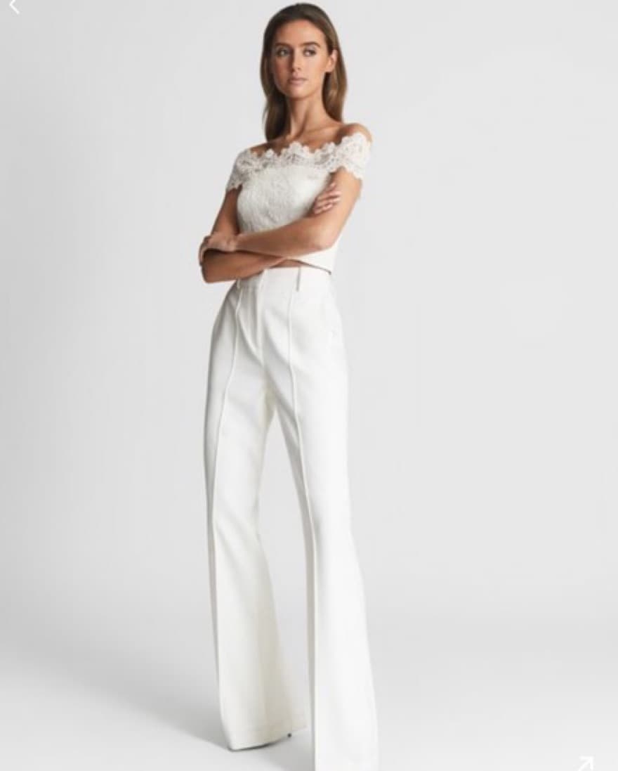 Reiss EVORA BARDOT LACE CROP TOP - Image 5