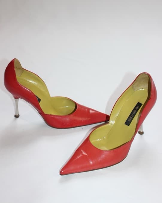 Red Art Deco Sergio Rossi Pumps - Image 1