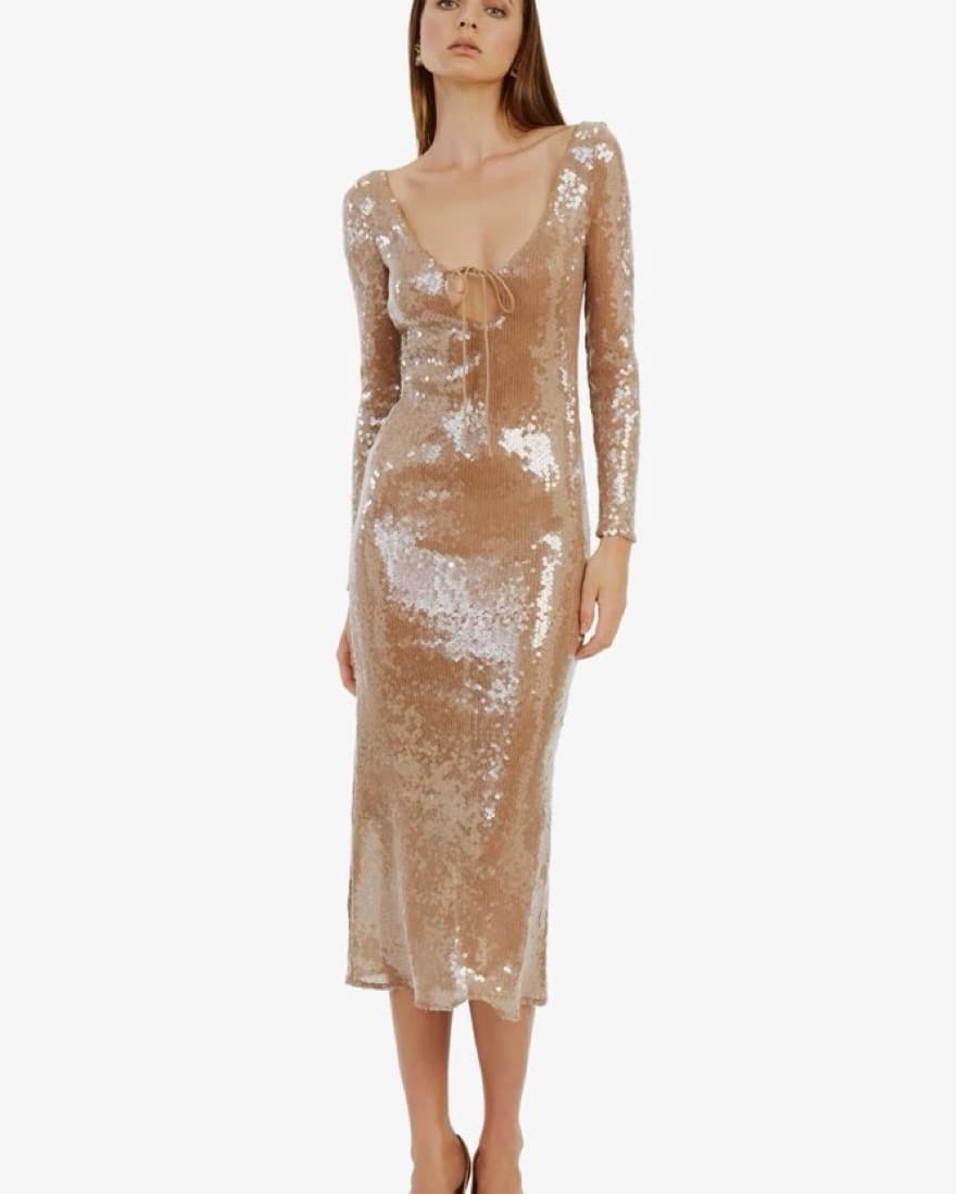 Shimmering Sequin Midi Dress - Image 1