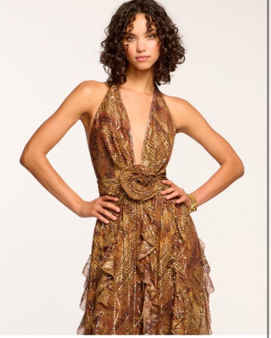 Emerance Plunging Halter Gown - Image 3