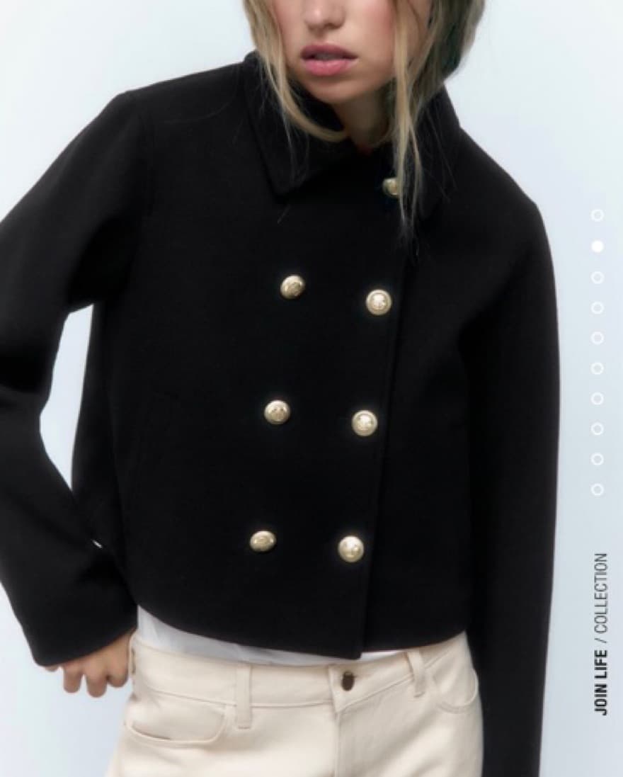 Zara Cropped Felt Jacket  - Image 1