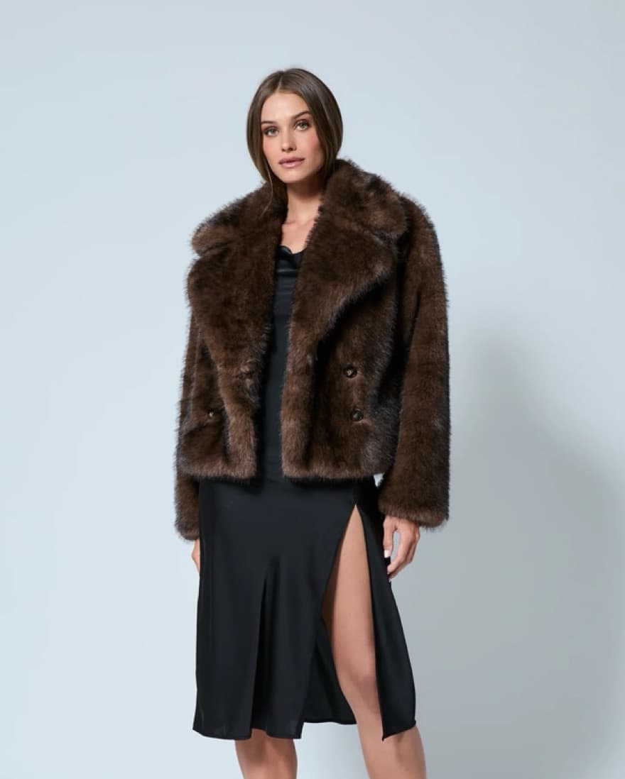 Adrienne Landau Brown Fur Jacket - Image 1
