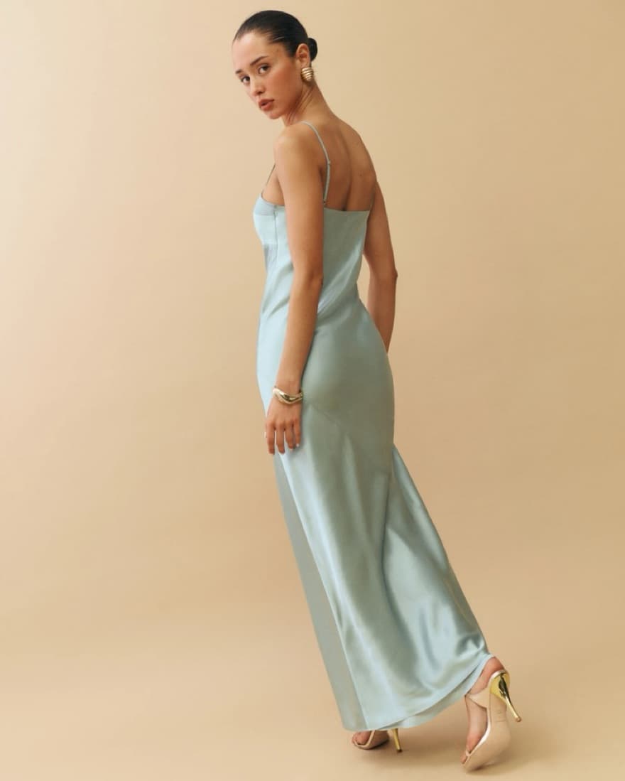 Reformation Blue Silk Maxi - Image 2