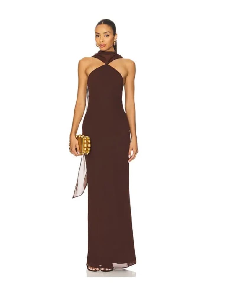Amanda Uprichard Brown Maxi Ashton Dress - Image 1