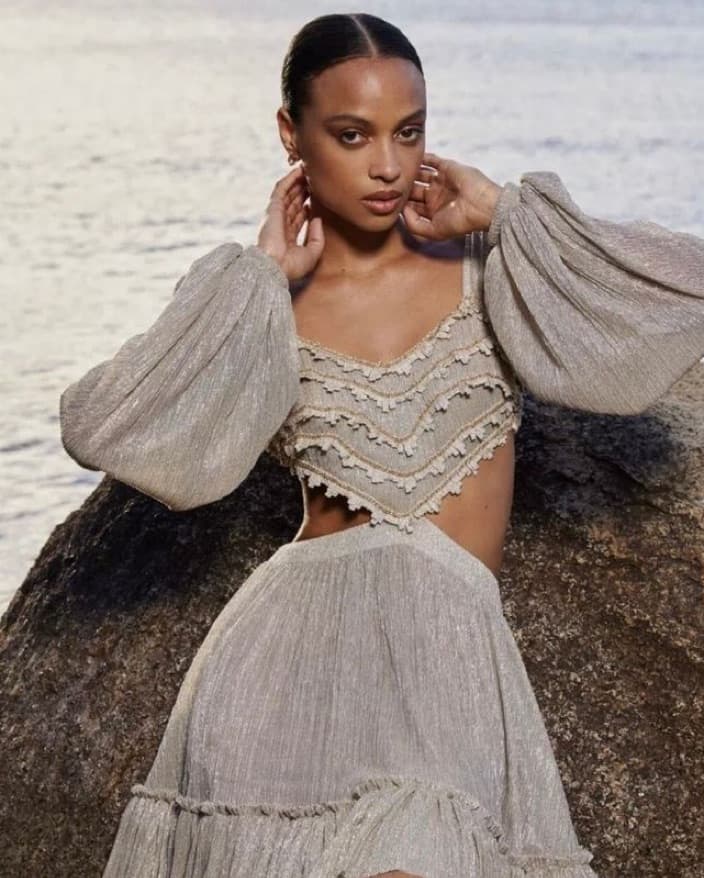 Patbo gold/silver lurex dress - Image 1