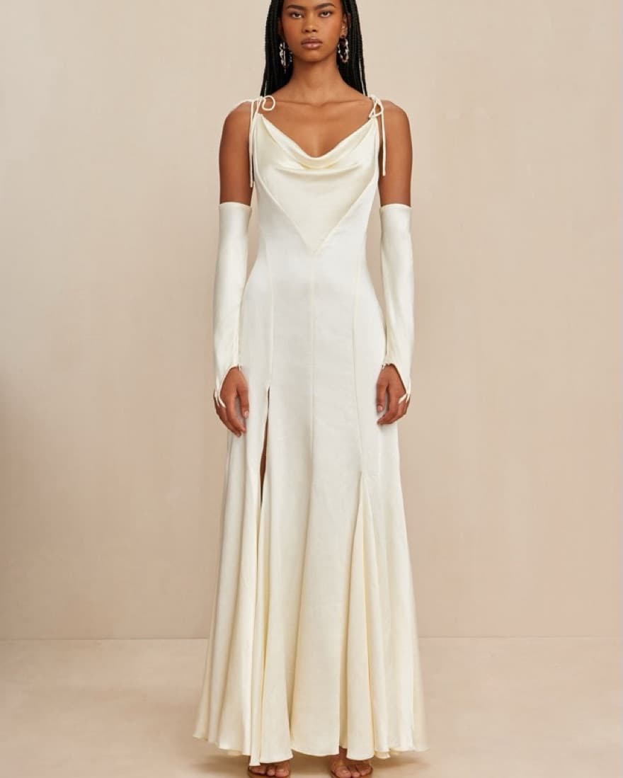 Cult Gaia Nassia White Satin Gown - Image 1