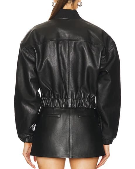 GRLFRND CROPPED LEATHER BOMBER & SKIRT  - Image 5