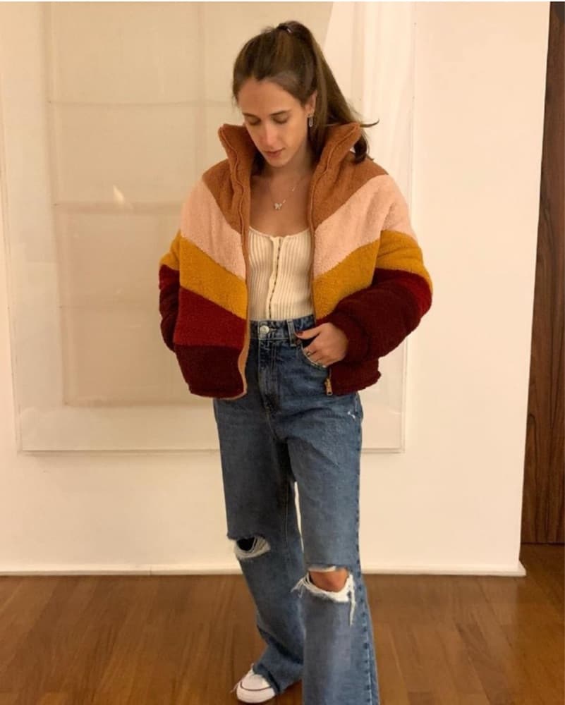 Cozy Colorblock Reversible Teddy Jacket - Image 1