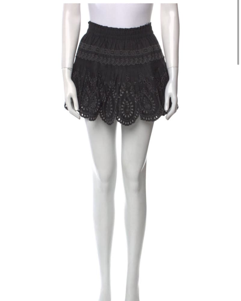 LoveShackFancy Black Mini Skirt - Image 1