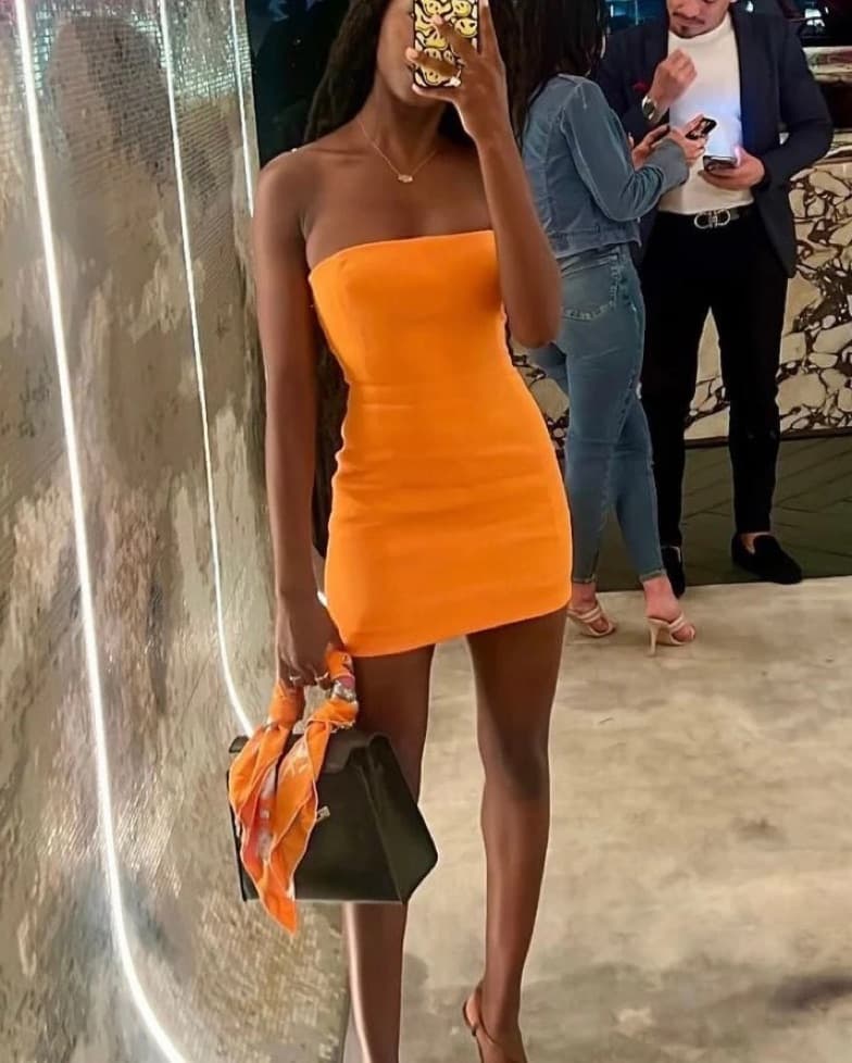 Orange Meshki Mini Dress  - Image 1