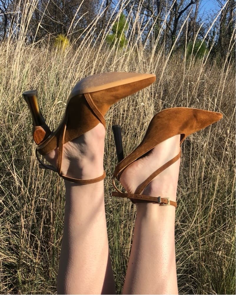 Jacquemus Suede Asym Heels - Image 1