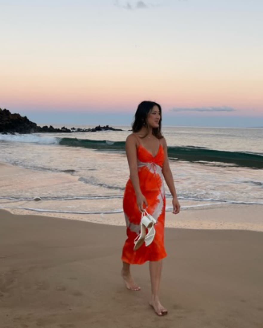 AllSaints Orange Tie-Dye Dress - Image 3