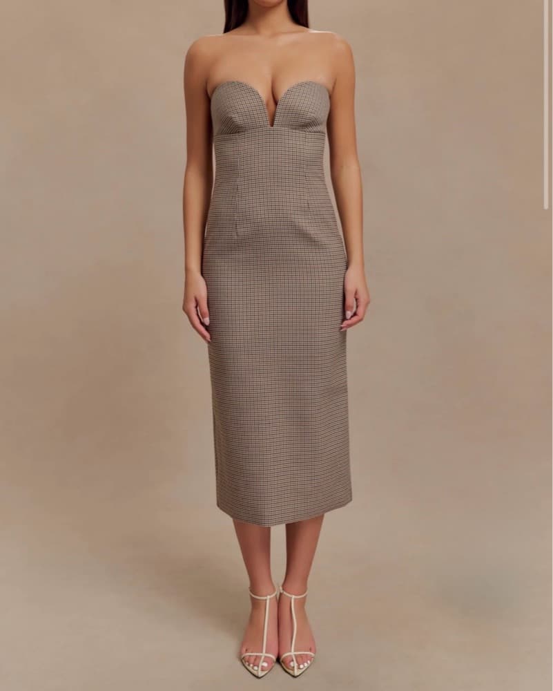 Meshki Christie Gingham Midi Dress - Image 2