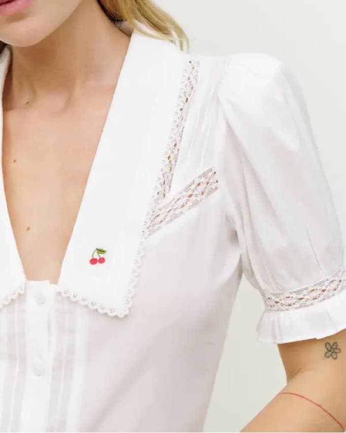 Reformation Hara Top In Cherry - Image 2