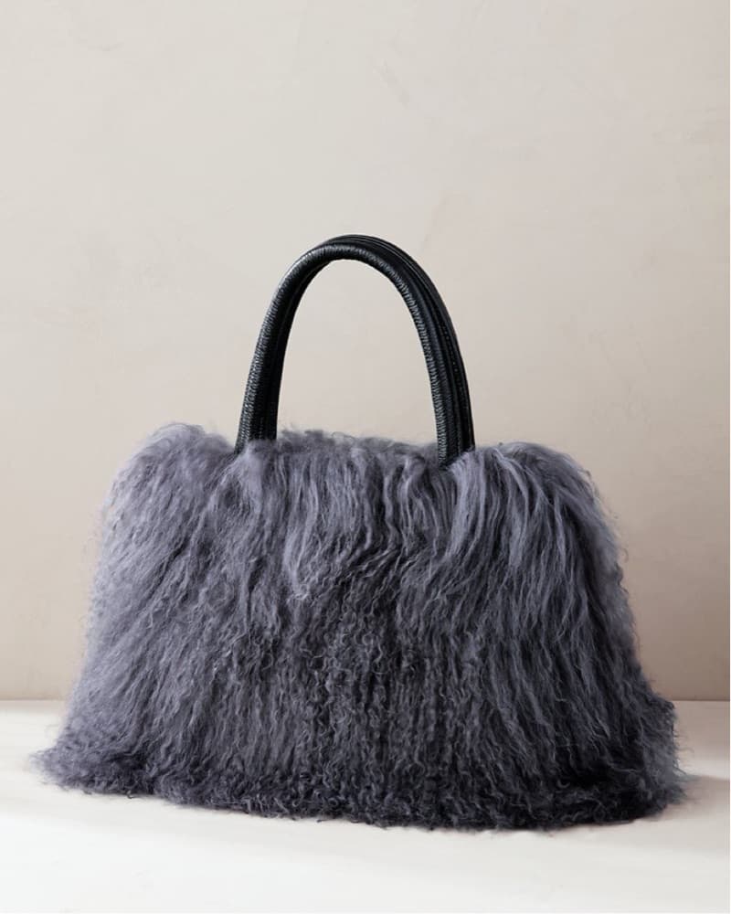 Overland Regina Tibetan Grey Fur Bag - Image 3