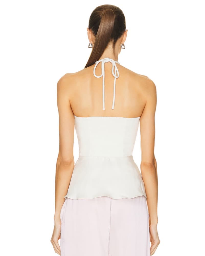 A.L.C. Anita Halter Top- White Silk - Image 3