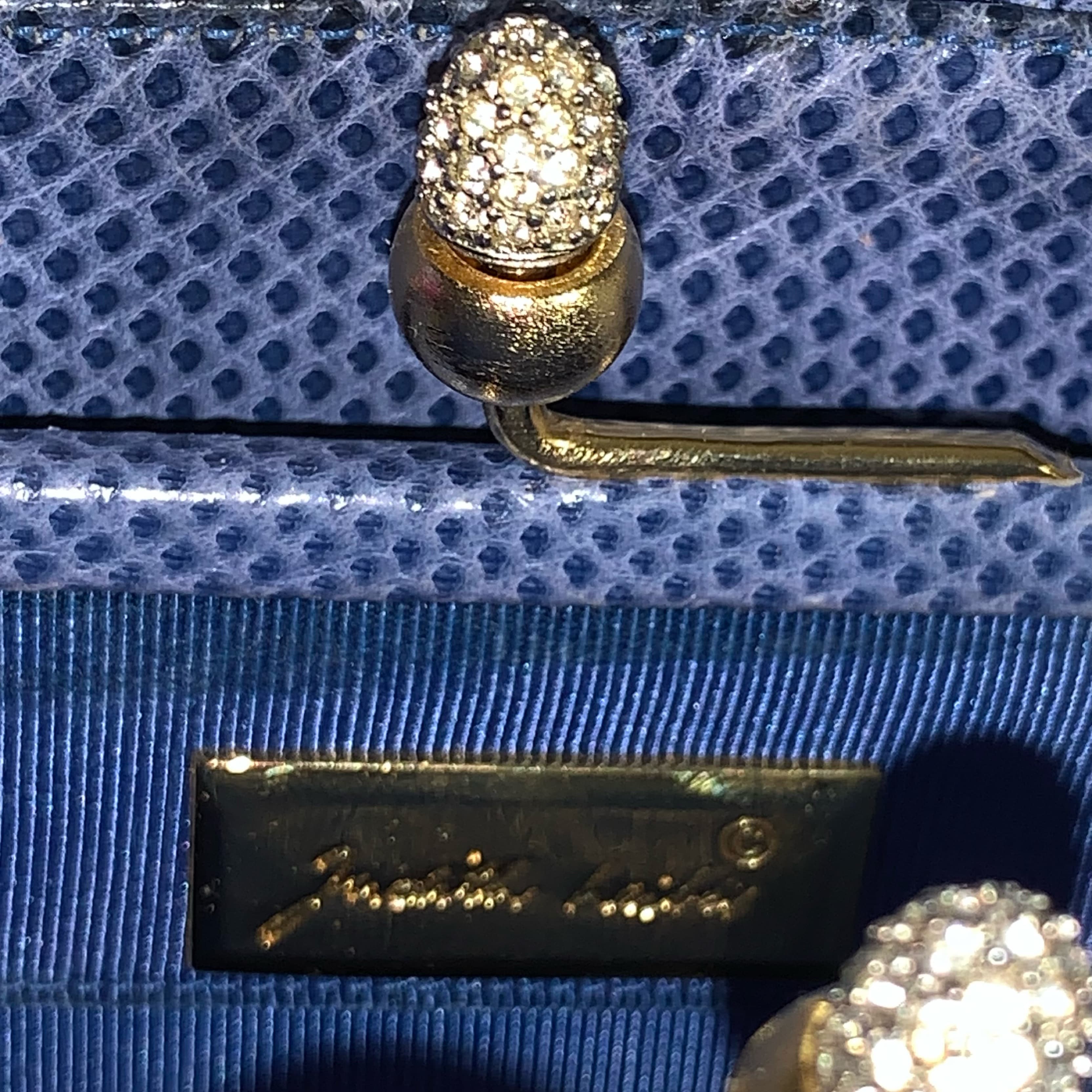 JUDITH LEIBER french blue lizard CLUTCH - Image 6