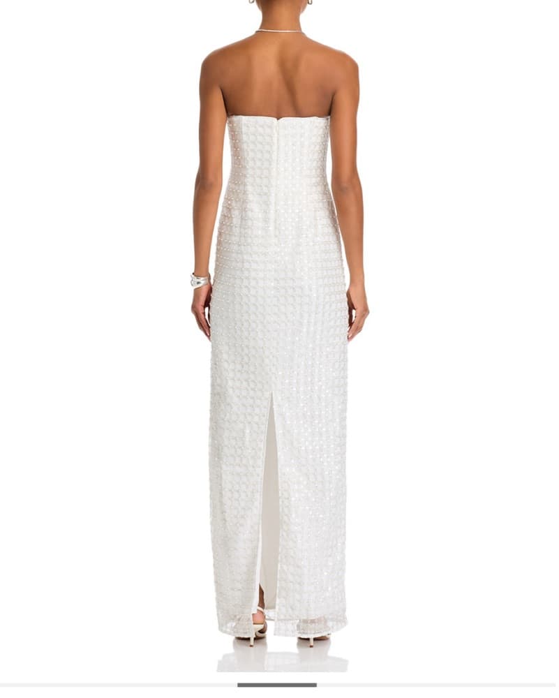 SIMKHAI Reign Strapless White Gown - Image 4