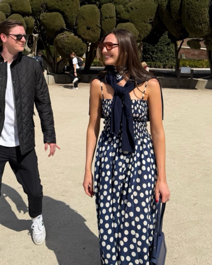 Blue Polka Dot Dress - Image 1