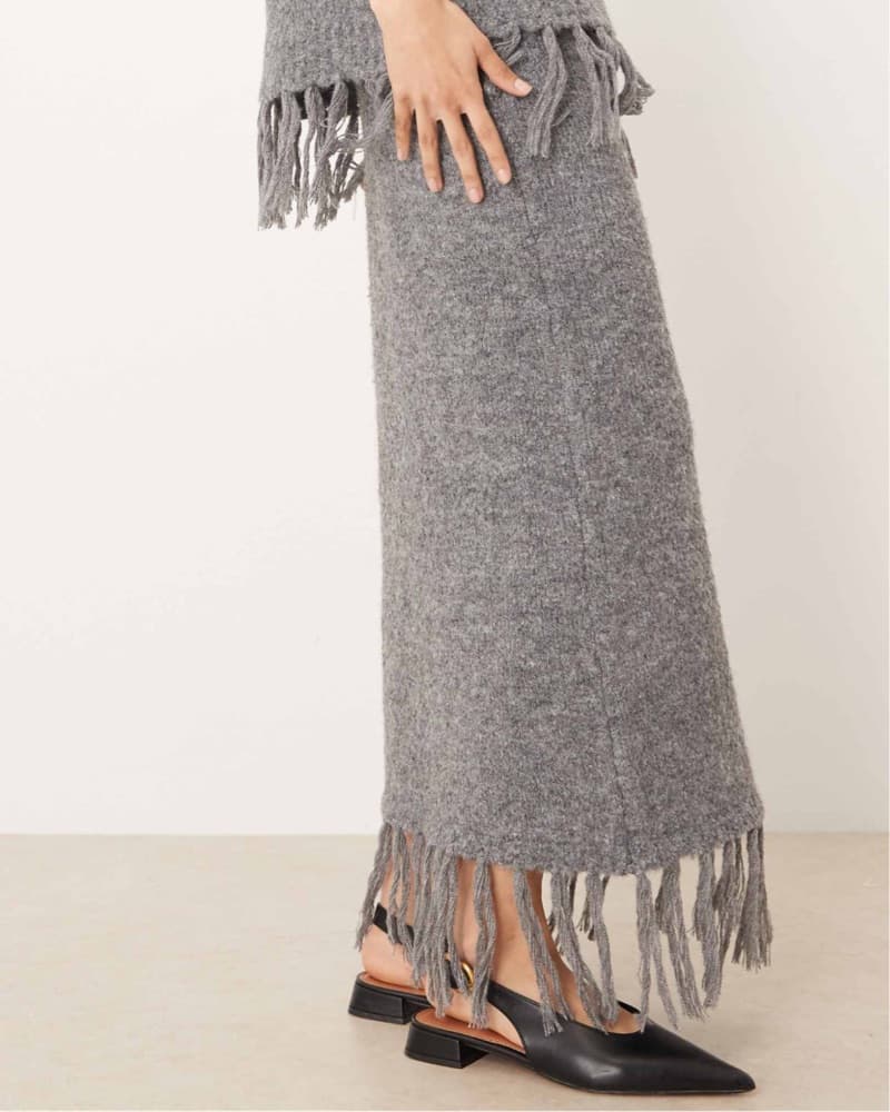 Grey Fringe Skirt set - Image 1