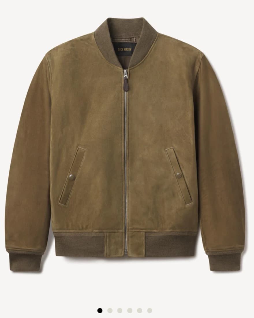 Buck Mason Suede Bomber Jacket  - Image 1