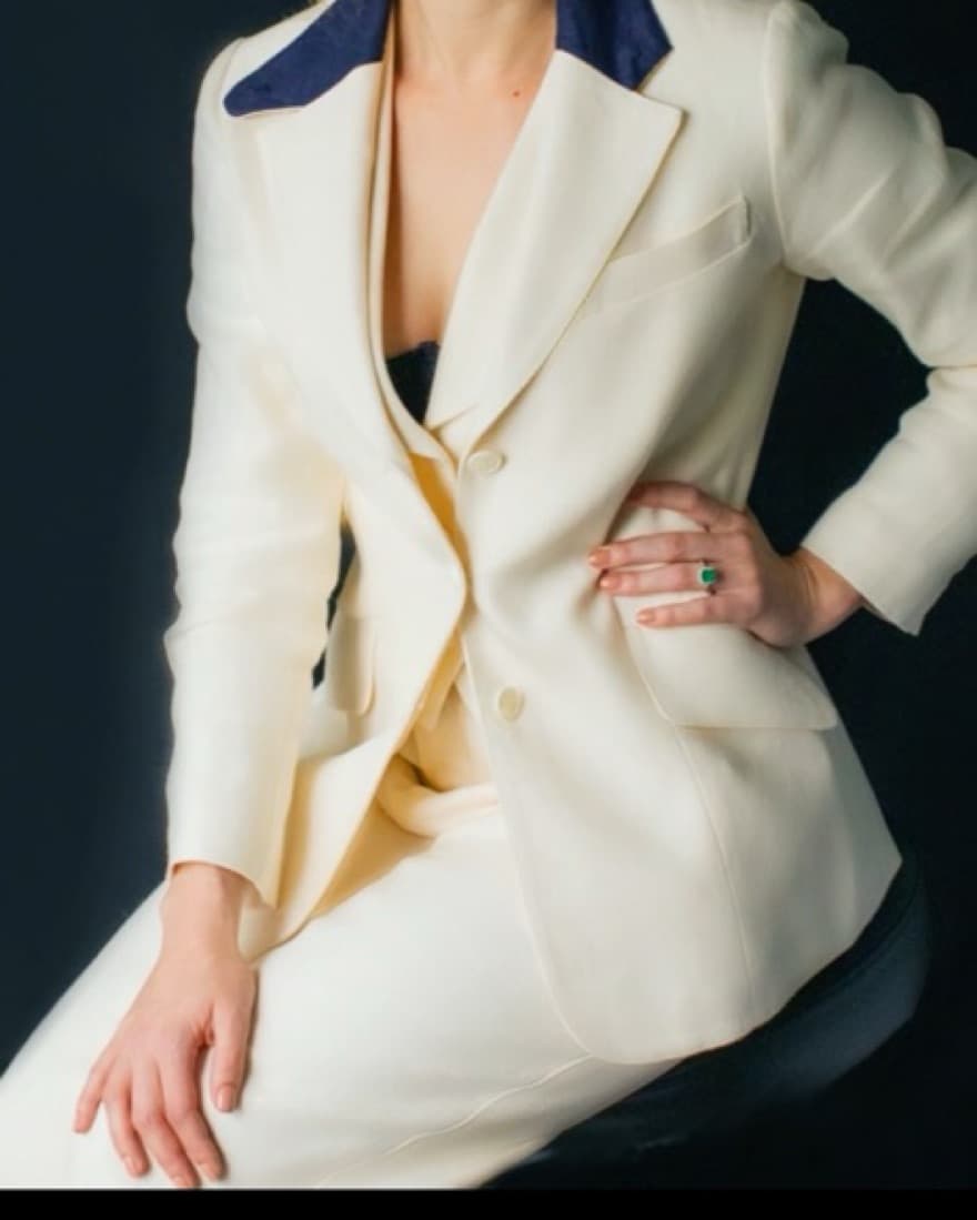 3 Piece behida Dolic French Linen Suit - Image 6