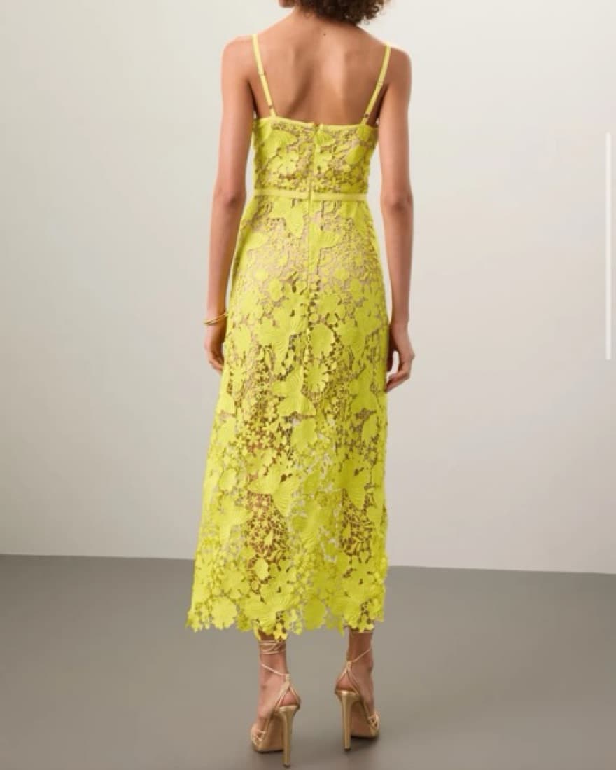 Catherine Dean Yellow Floral Midi Dress - Image 2