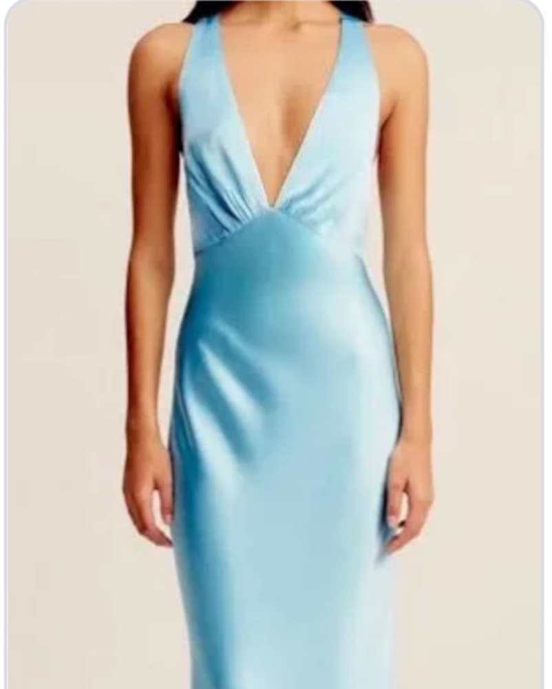 Shona Joy Halter Gown Light Blue - Image 1