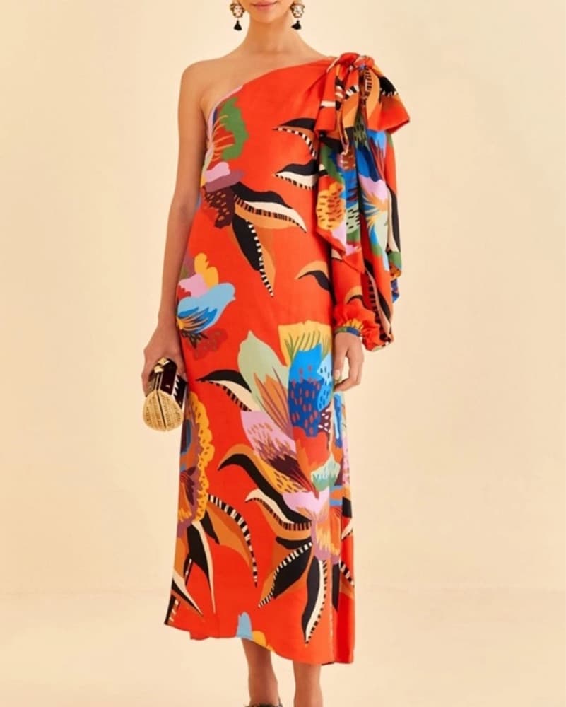 FARM RIO Tropical Print Formal Dress - Image 3